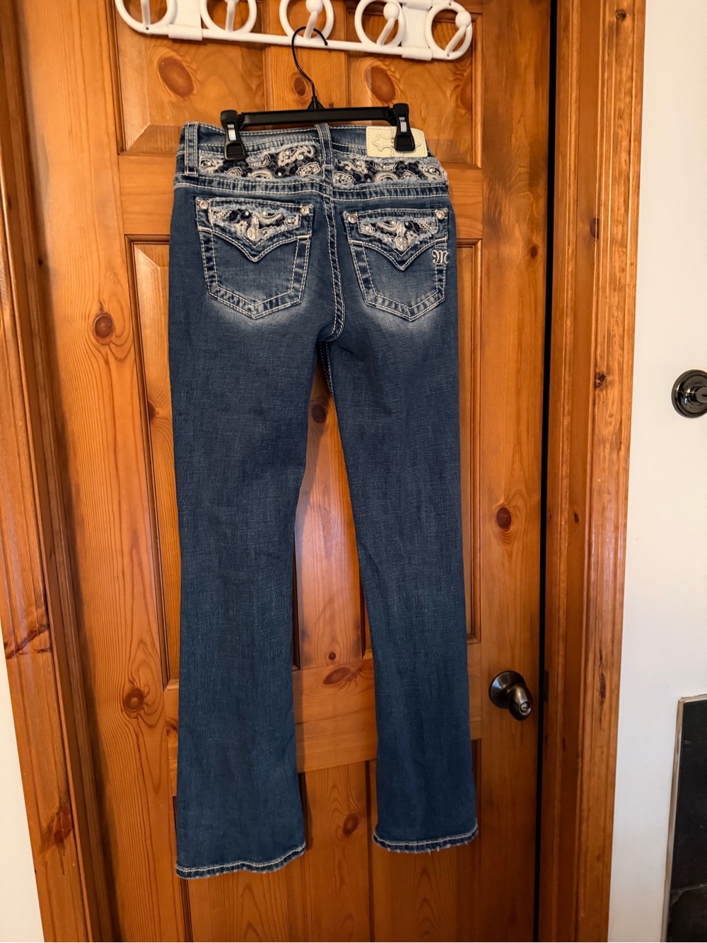 Miss Me Dark Blue Embellished Flare Jeans